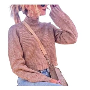 NWT Size XXS Brown Mock Turtleneck Sweater‎